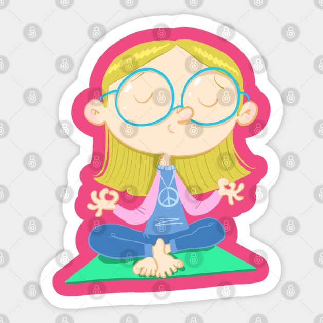 girl with glasses practices yoga Sticker by duxpavlic